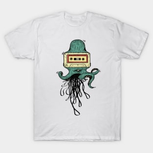 Retro Vintage Octopus & Cassete T-Shirt